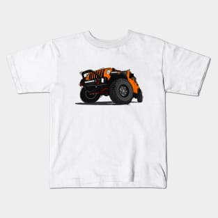 Orange Jeep Illustration Kids T-Shirt